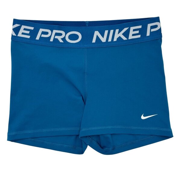 NEW Nike Pro 3” Dri-Fit Blue Training Spandex Short SizeM Logo Elastic Waistband - Picture 4 of 10
